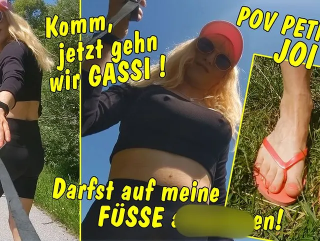 Komm, jetzt gehn wir Gassi! Darfst auf meine Füße abspritzen! POV Petplay JOI