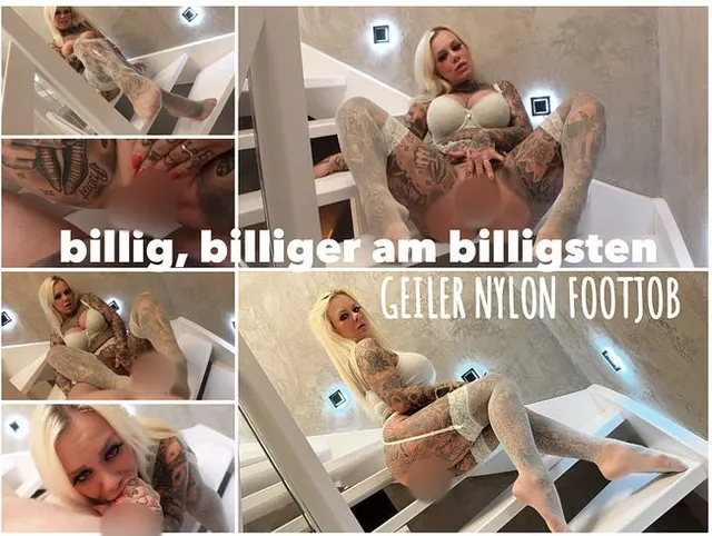 billig, billiger am billigsten I GEILER NYLON FOOTJOB