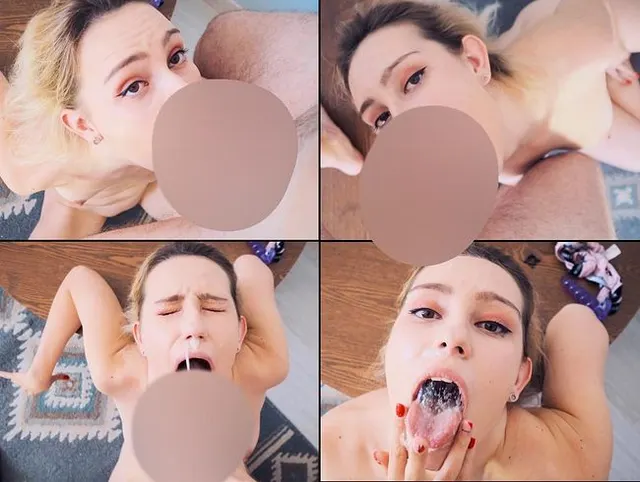 Blowjob mit riesiger Gesichtsbehandlung für Teen Blonde