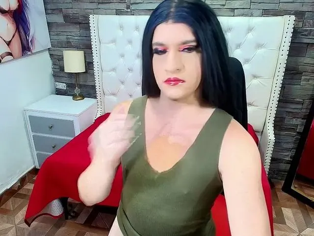 my cock on my wet green dress