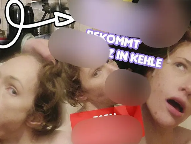 TOTAL SCHWANZGEIL!!! Hausfrau bekommt Kehlenfick