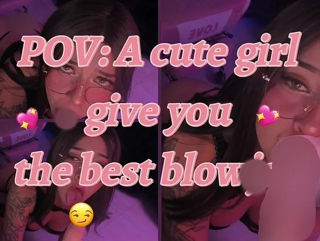Süßes Mädchen gibt dir einen guten Blowjob
