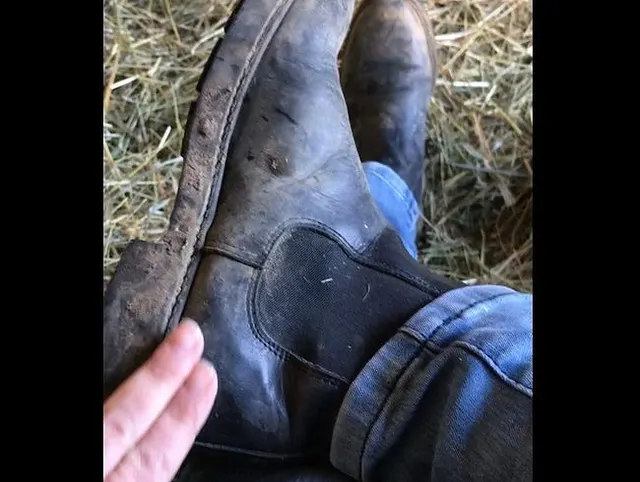 Sklave leck meine Reitstiefel sauber !
