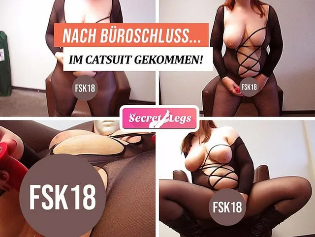 Direkt nach Büroschluss im Catsuit gekommen!