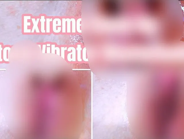 Extreme Nahaufnahme der Klitorisvibrator-Masturbation