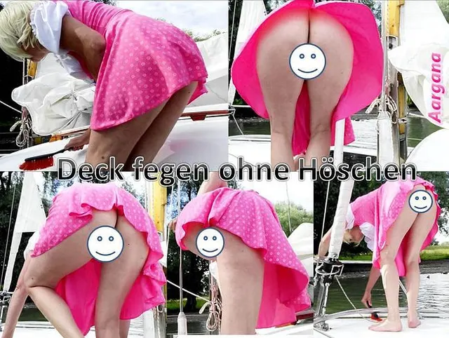 Deck fegen ohne Höschen