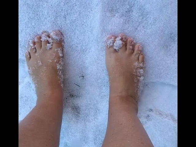 Füße im Schnee