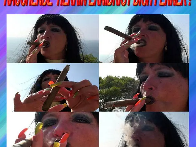 Rauchende Herrin erniedrigt dich Penner!