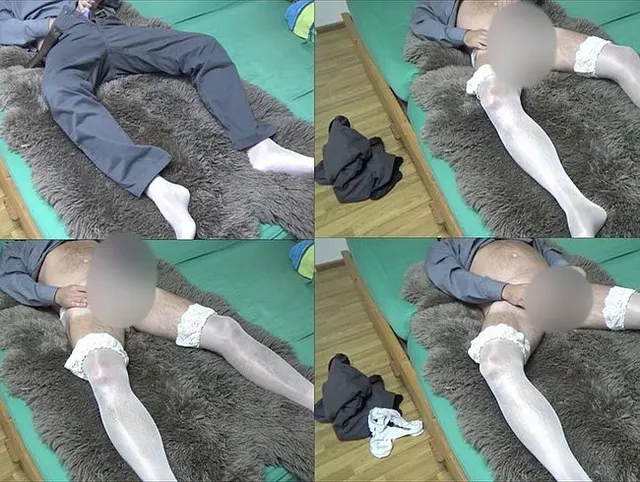 In ihrem Slip und Halterlosen den Schwanz mit zwei Vibratoren zum Abspritzen gebracht