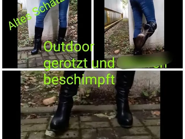 Userwunsch! Ebenfalls ein altes Schätzchen! Outdoor rotzen,Sklaven beschimpfen!