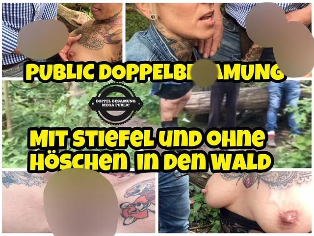 Mega public doppelbesamung im Wald