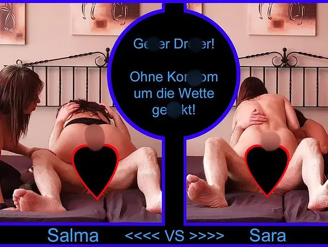 Ohne Kondom um die Wette gefickt - Salma VS Sara