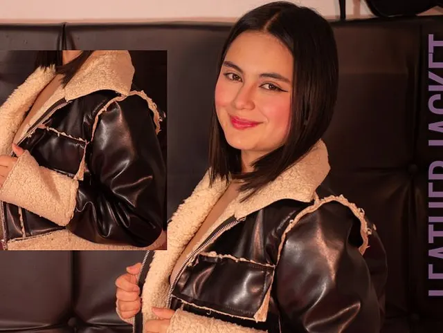 (TURN UP THE VOLUME) leather jacket with wool GREAT FETISH!!!!