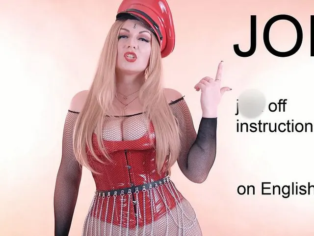 FemDom JOI from curvy beautiful Mistress in PVC on English