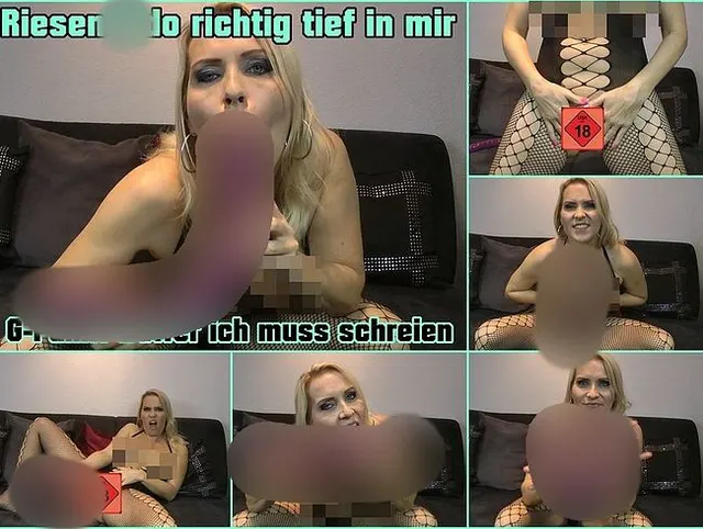 Riesendoppeldildo reisst mir meine Löcher auf