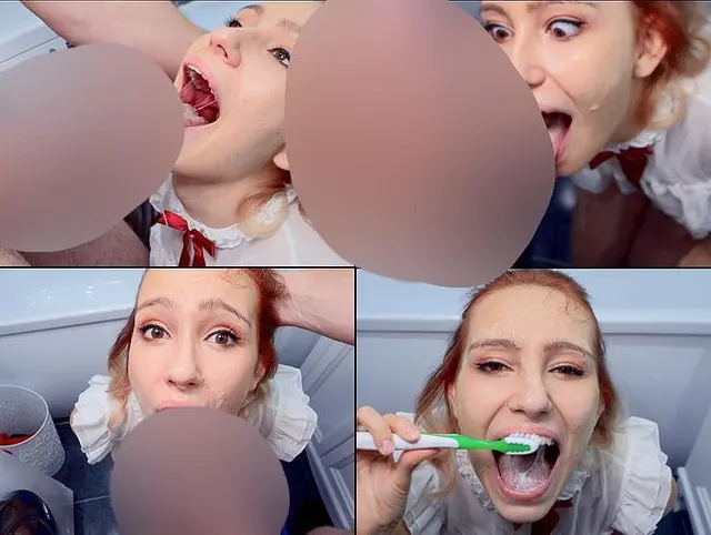 Ich schlampig saugen Dick mit Gesicht ficken, um Sperma für Zahnbürste zu bekommen