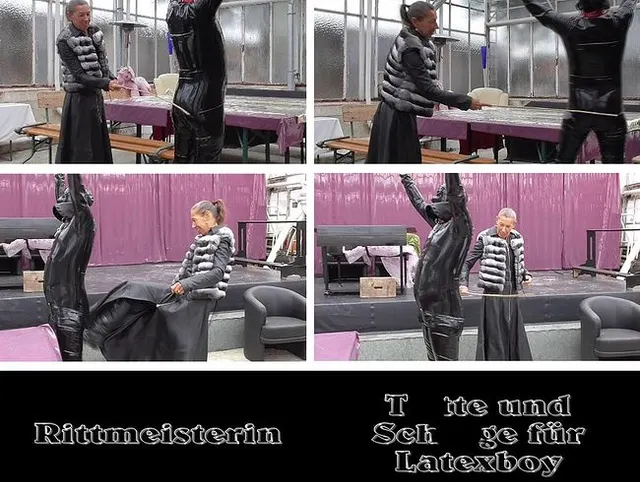 Tritte und Schläge für den Latexboy