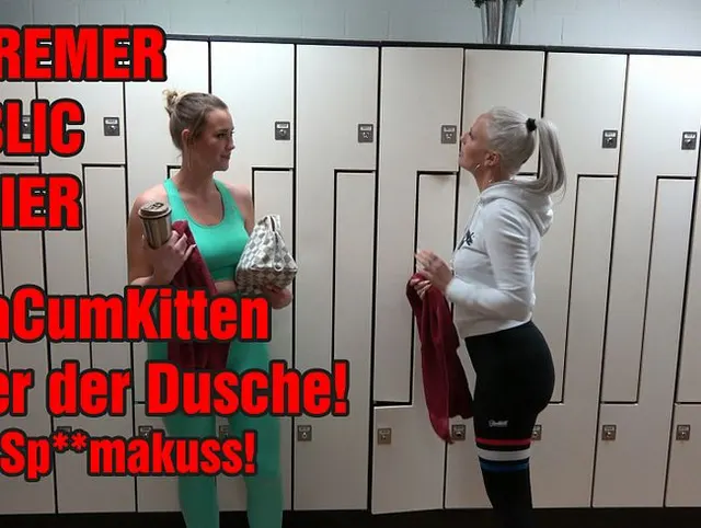 EXTREMER PUBLIC DREIER mit LaraCumKitten unter der Dusche! inkl. Spermakuss