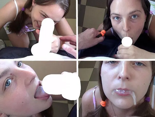 Lässiger Blowjob von einem Nachbarsmädchen am Eingang des Hauses