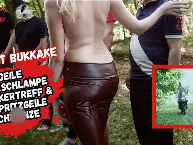 Bukkake am Bikertreff mit Teen Bikergirl endet in Sperma Eskalation!