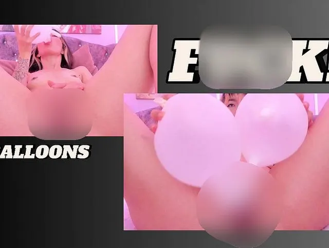 Endlich ficke ich meine Muschi mit meinen weißen Latexballons und habe einen tollen Orgasmus