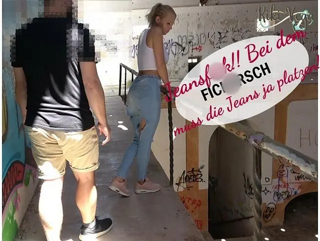 Jeansfick!! Bei dem FICKARSCH muss die Jeans ja platzen!!