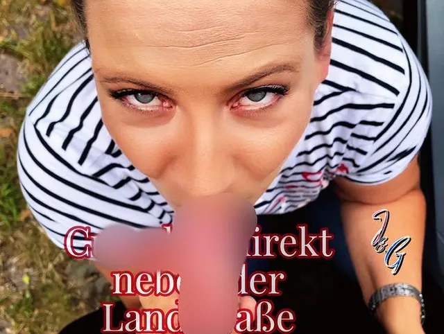 Cumshot direkt neben der Landstrasse