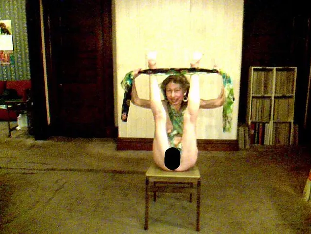 Bondage Using Three Scarves On A Chair