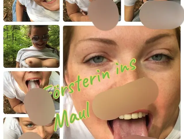Der Försterin ins Maul gefickt! Public im Wald!