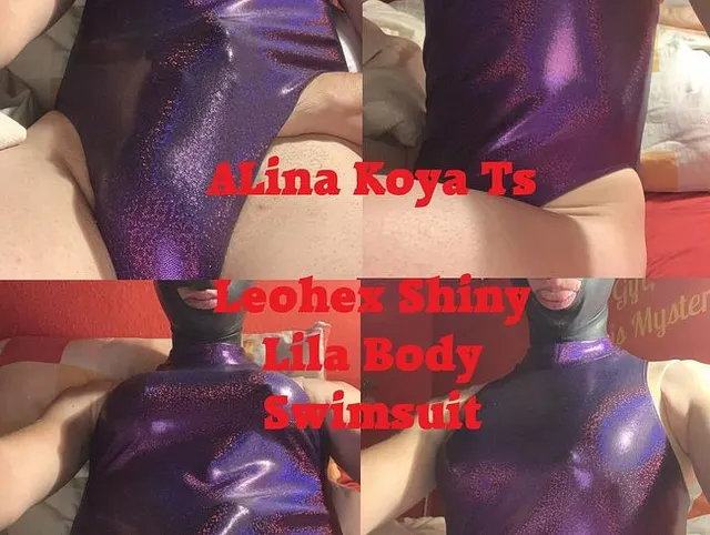 Leohex Shiny Body Lila Swimsuit Play Alina Koya TS #1