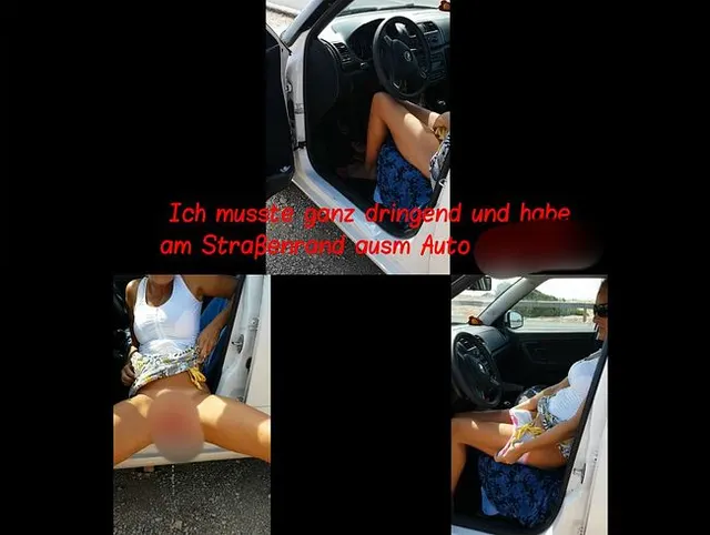Musste ganz dringend und habe am Straßenrand ausm Auto gepullert