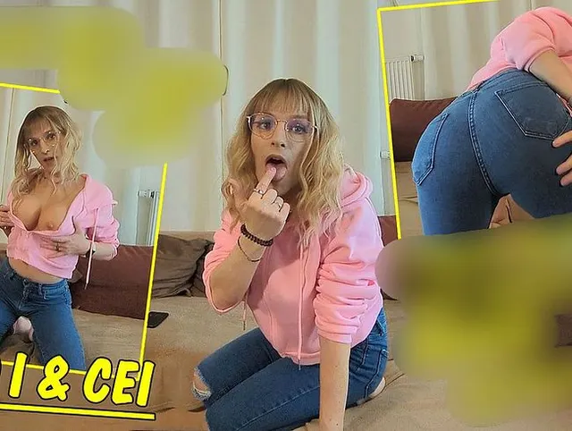 Leck jeden Tropfen Pre-Cum auf! Erst dann darfst du auf meinen Jeans-Arsch spritzen! JOI CEI