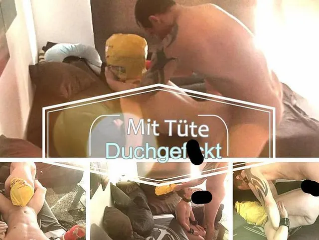 Mit der Tüte auf dem Kopf wird die Schlampe gefickt