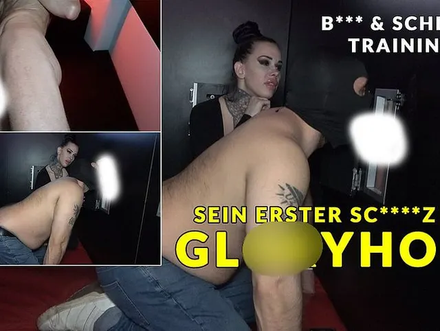 Sein erster Schwanz am Gloryhole - Blas und Schlucktraining