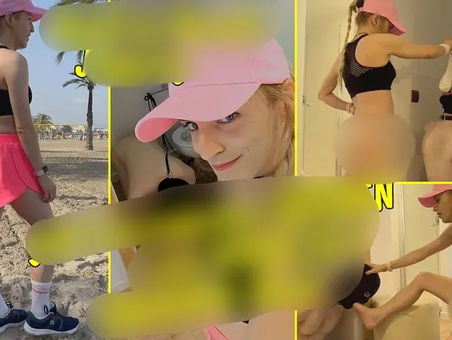 Nach’m Beach-Jogging gibt’s verschwitzte Socken und Füße für’s Sklaven Maul!