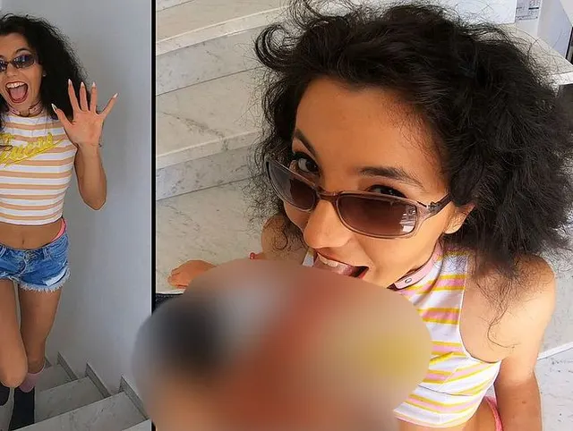 Old-Guy´s 19-jährige Knackarsch-Bitch. Im Treppenhaus angebaggert und gefickt, dann ab ins Apartment