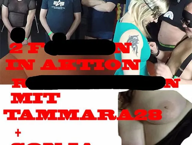 2 Fotzen in Aktion.  Rudelbumsen mit tammara28 und sonja