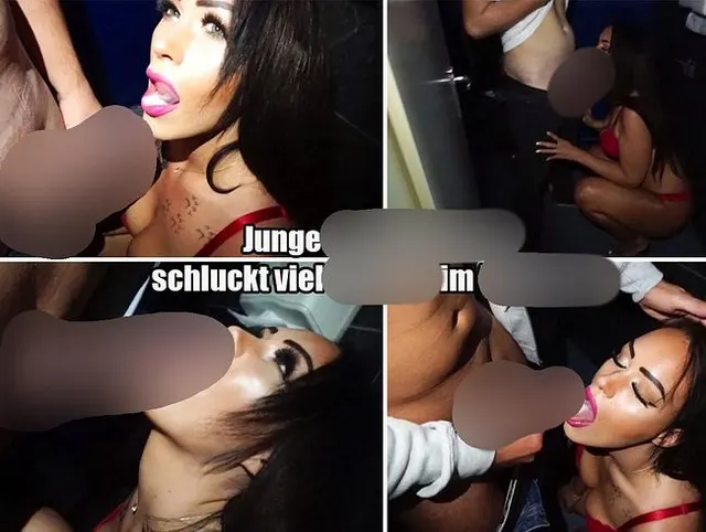 Junge Blasschlampe schluckt viel Sperma im Pornokino
