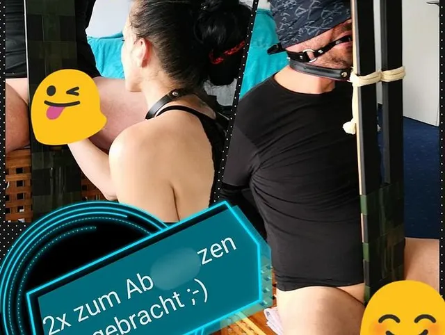 Schwanz am Pranger zwei Mal MEGA zum Abspritzen gebracht ;-