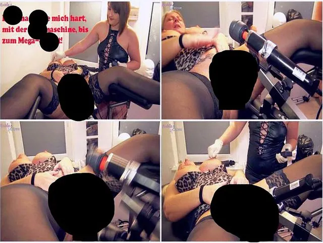 Domina fickte mich hart, mit der Fickmaschine, bis zum Mega-Squirt!