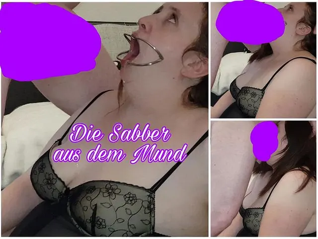 Die Sabber aus dem Mund gefickt