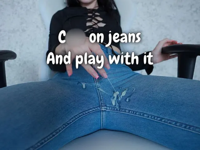Sperma auf Jeans und mit Sperma spielen