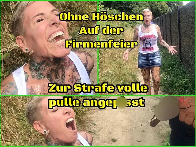 ohne Höschen auf der Firmenfeier !zur Strafe volle Pulle angepisst