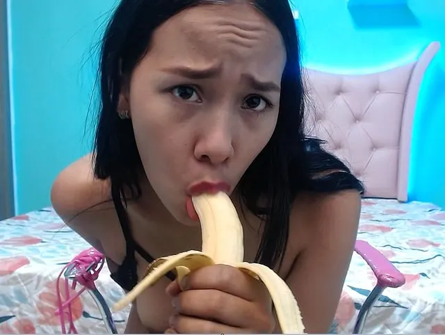 tiefe Kehle mit einer Banane