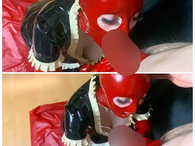 Dein Latex Dienstmädchen ist dir stets zu Diensten