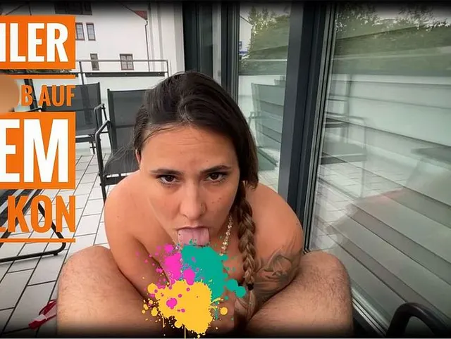 Outdoor - abmelken auf dem Balkon - Spritz mich voll