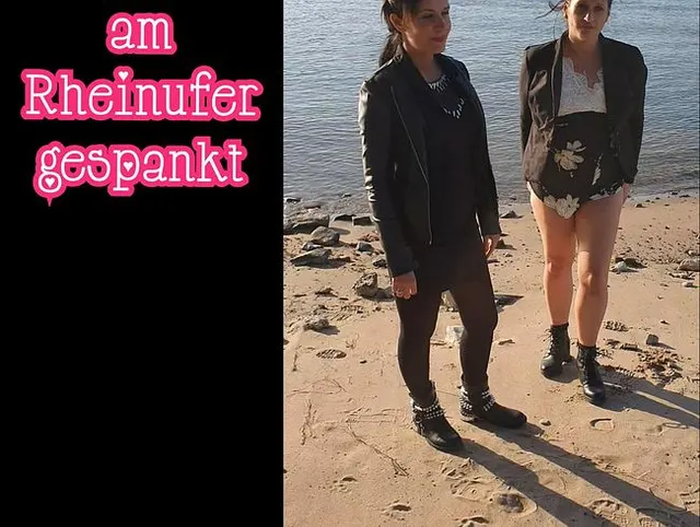 Sklavin am Rheinufer gespankt.