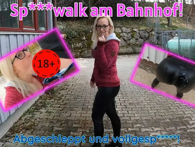 Spermawalk am Bahnhof! Abgeschleppt und vollgespritzt!