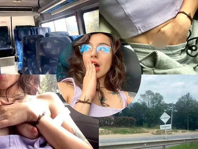 MASTURBATION im PUBLIC BUS, auf dem Weg zum Orgasmus...