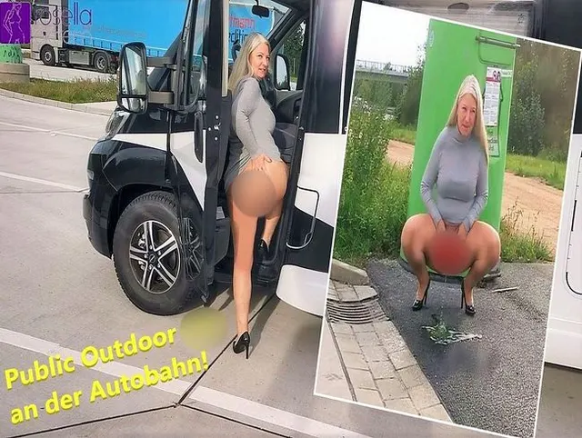 Public Outdoor Piss an der Autobahn!